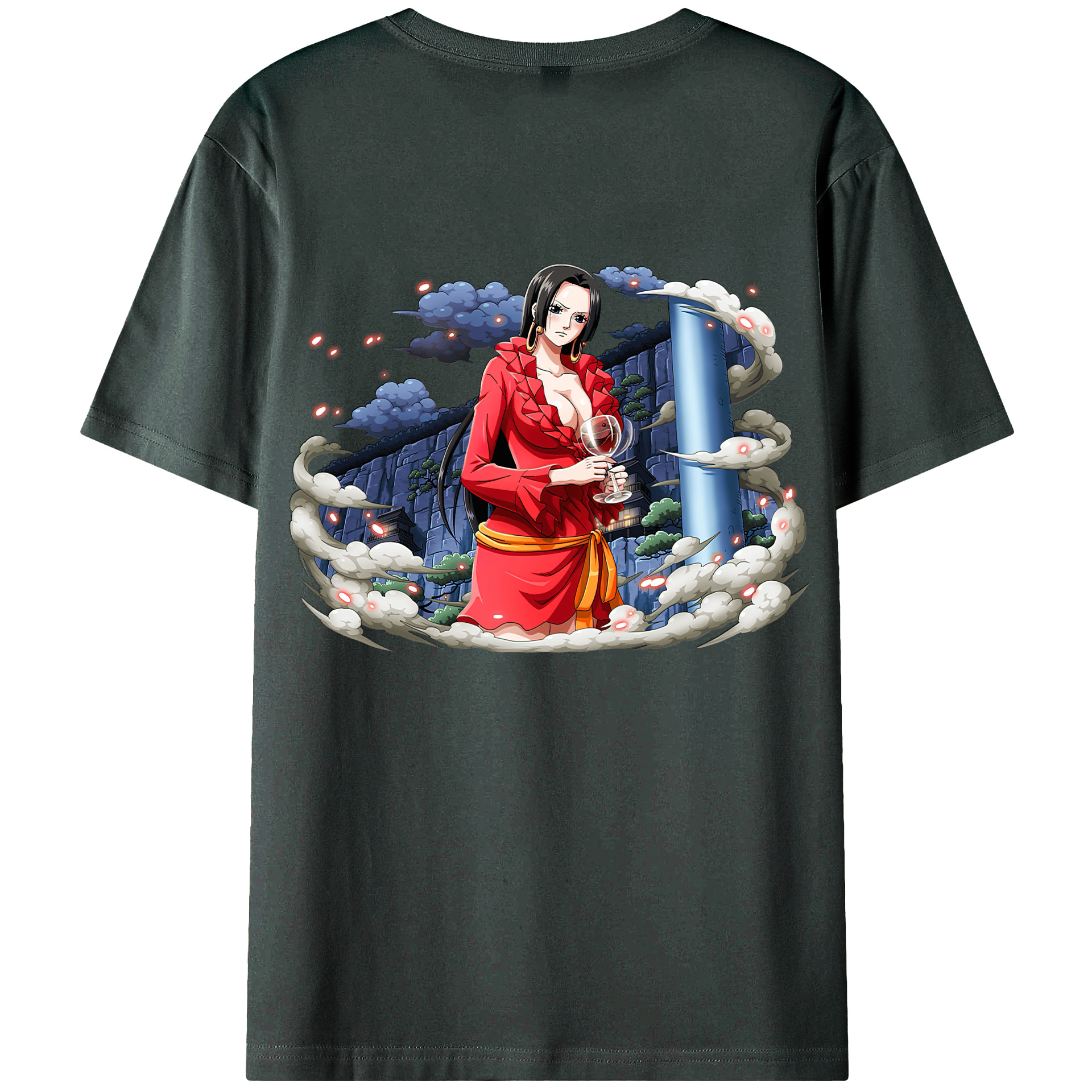 ワンピース ボア・ハンコック ONE PIECE Boa·Hancock 綿100％ メンズ半袖Tシャツ（バックプリント） 通気性